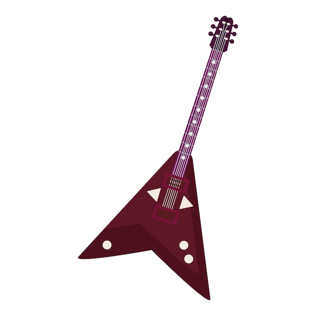 Ilustración de la guitarra eléctrica voladora púrpura