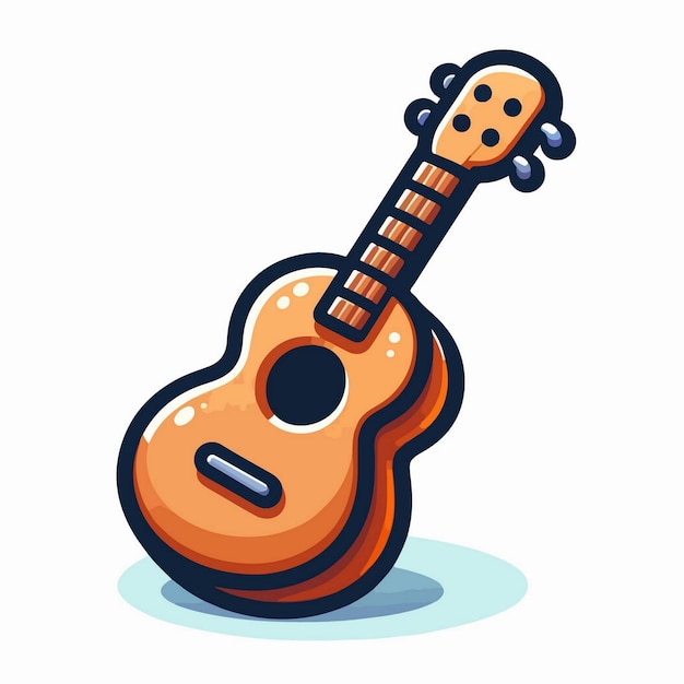 Vector ilustración de guitarra en el estilo de dibujos animados