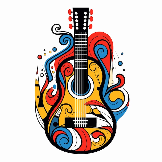 Vector ilustración de una guitarra