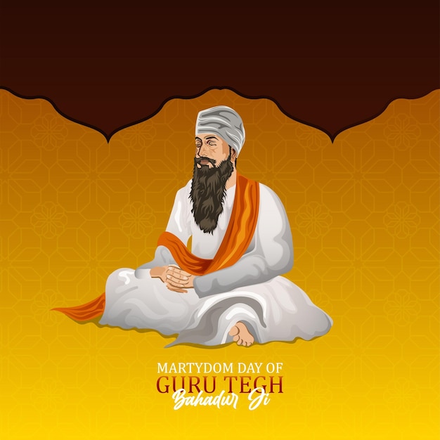 Vector ilustración del gurú tegh bahadur en el día de su martirio