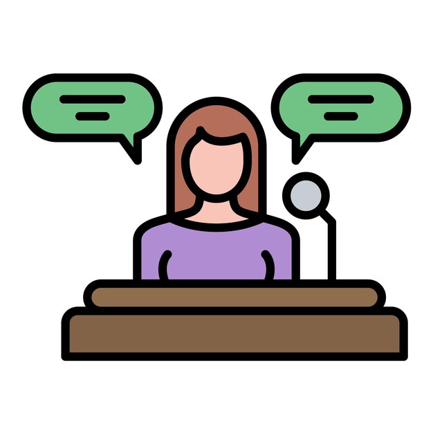 Ilustración del habla plana de la mujer