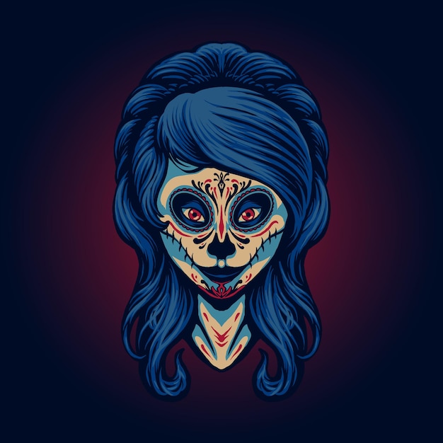 La ilustración de halloween chica fantasma