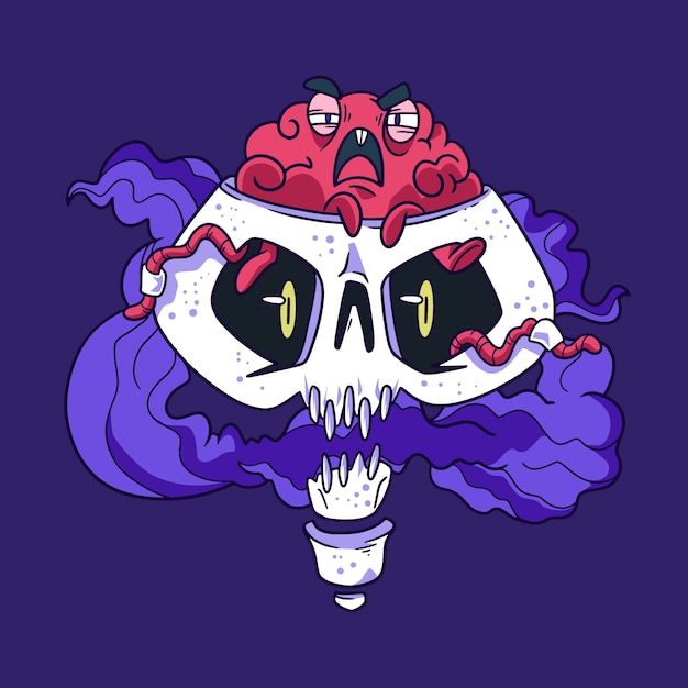 Ilustración de halloween de estilo loco