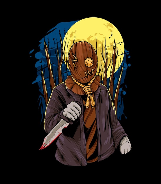 Ilustración de Halloween de hombre de saco. Perfecto para producto de camiseta