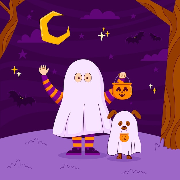 Ilustración de halloween plana