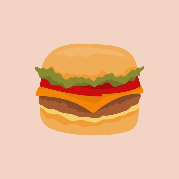 Ilustración de hamburguesa de comida rápida