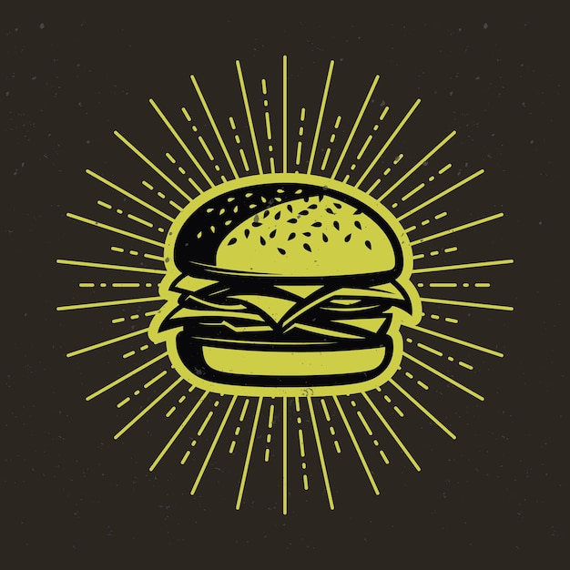 Ilustración de hamburguesa doble Patty