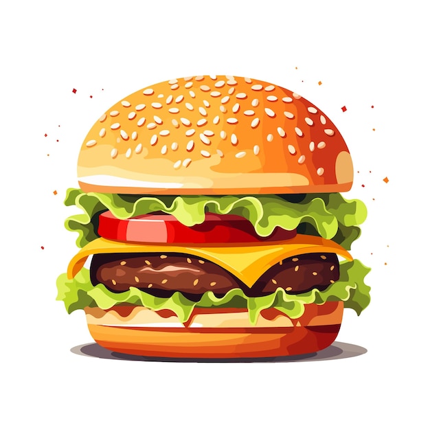 Ilustración de hamburguesa flotante