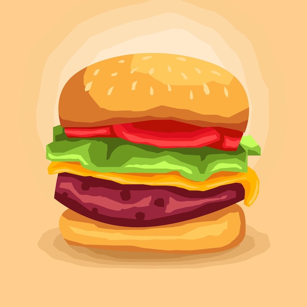 Ilustración de hamburguesa plana