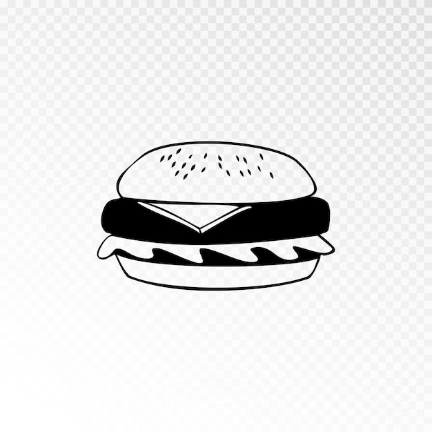 Ilustración de una hamburguesa de queso dibujada a mano