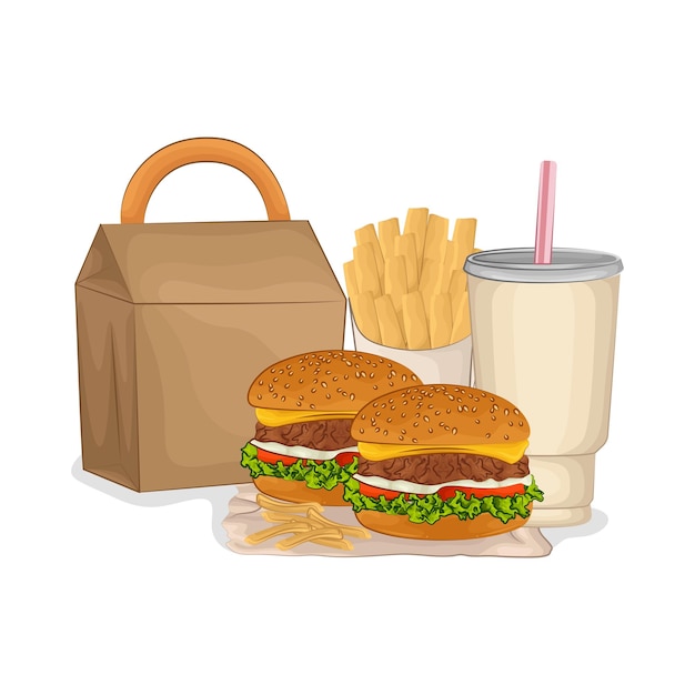 Ilustración de una hamburguesa