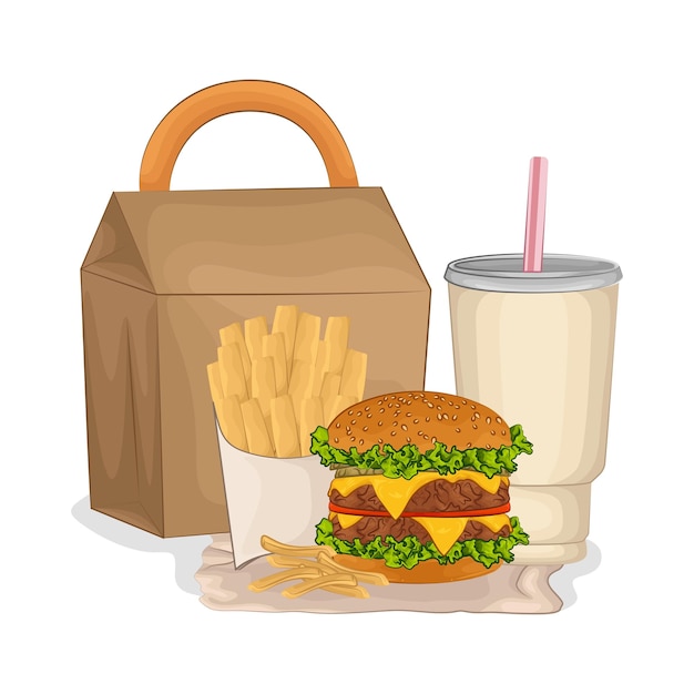 Vector ilustración de una hamburguesa