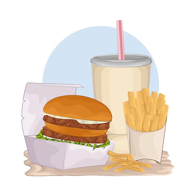 Ilustración de una hamburguesa
