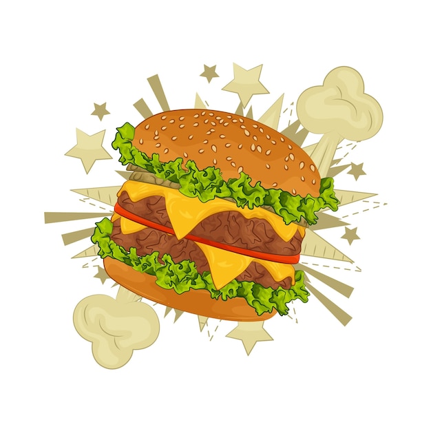 Ilustración de una hamburguesa