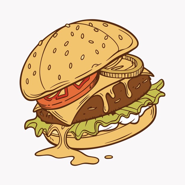 Ilustración de hamburguesa