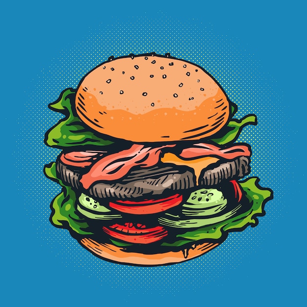 ilustración de hamburguesa