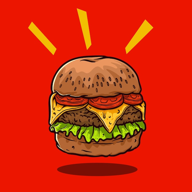 Vector ilustración de hamburguesa