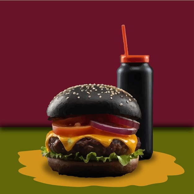 Vector ilustración de la hamburguesa