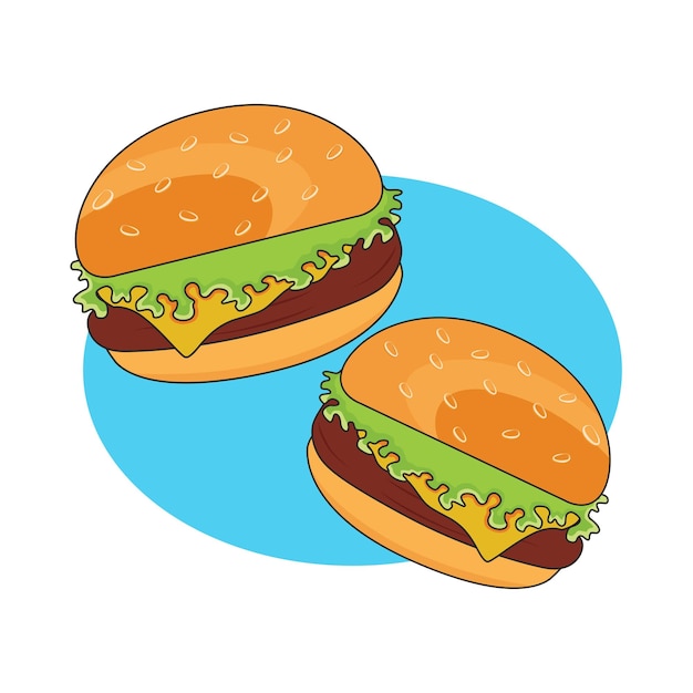Ilustración de una hamburguesa