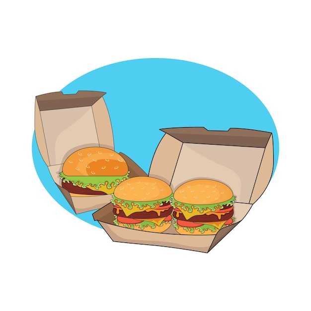 Ilustración de una hamburguesa