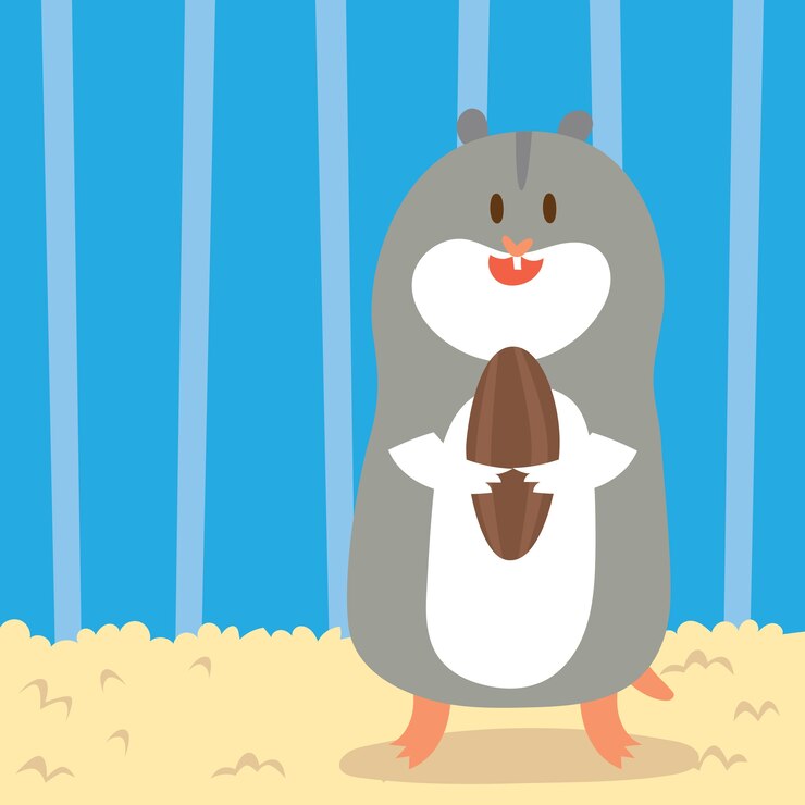 Vector ilustración de hámster de dibujos animados lindo