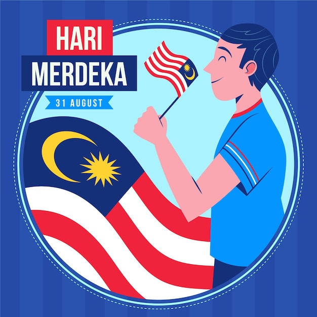 Vector ilustración de hari merdeka