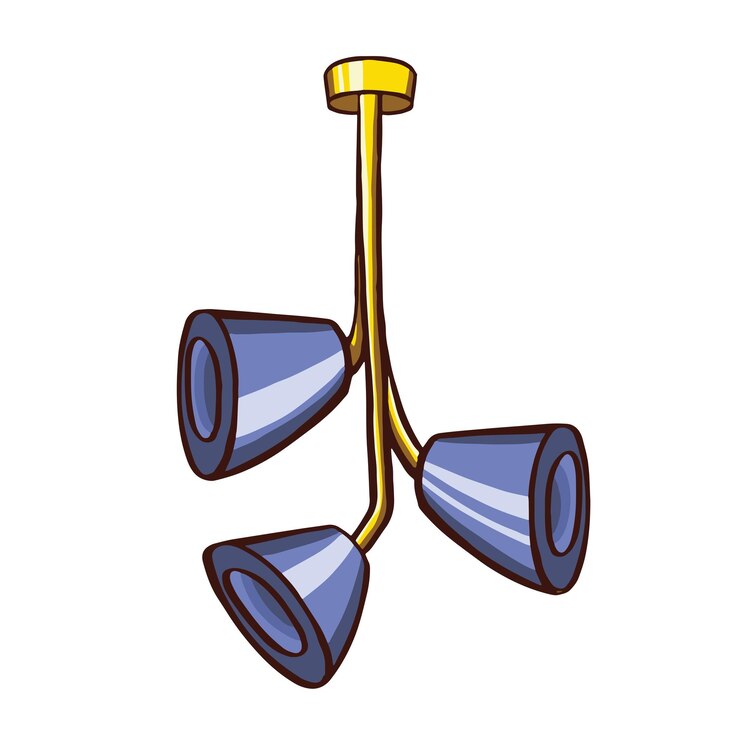 Vector ilustración hecha a mano de la lámpara de techo de la lámpara del símbolo del logotipo