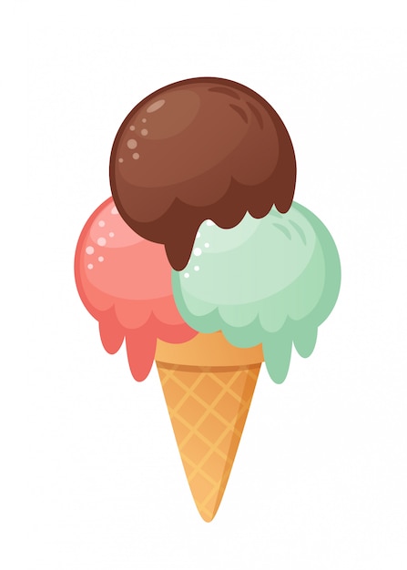 Vector ilustración de helado delicioso. objeto aislado