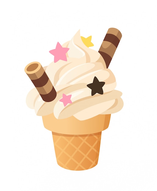 Vector ilustración de helado delicioso. objeto aislado