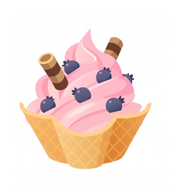Ilustración de helado delicioso. Objeto aislado