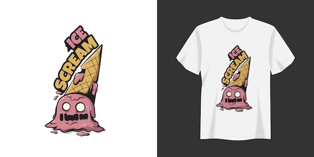 Ilustración de helado Diseño de impresión de camisetas y prendas de vestir