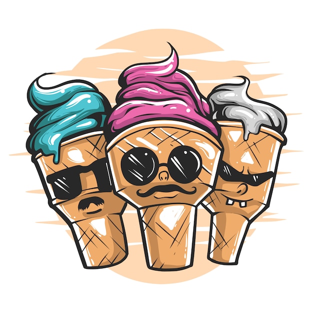 Ilustración de helado fresco premium
