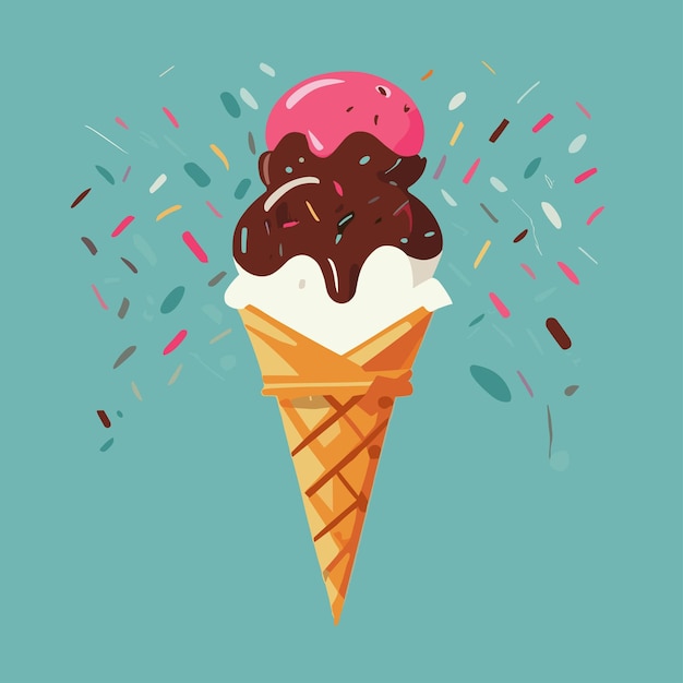 Ilustración de helado helado de cono