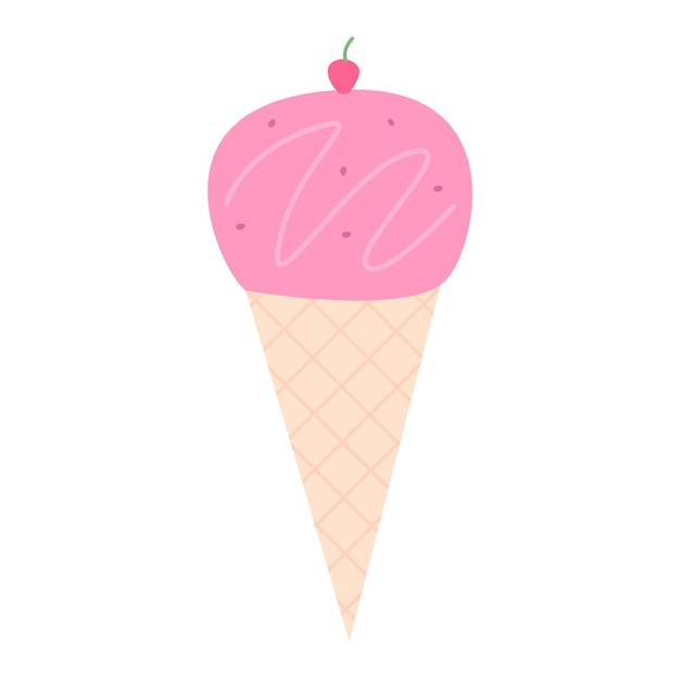 Ilustración de helado lindo dibujado a mano