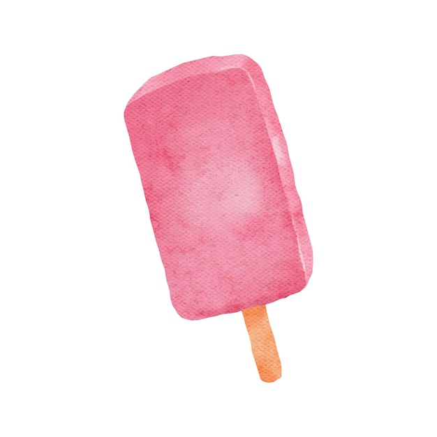 Ilustración de helado de verano acuarela