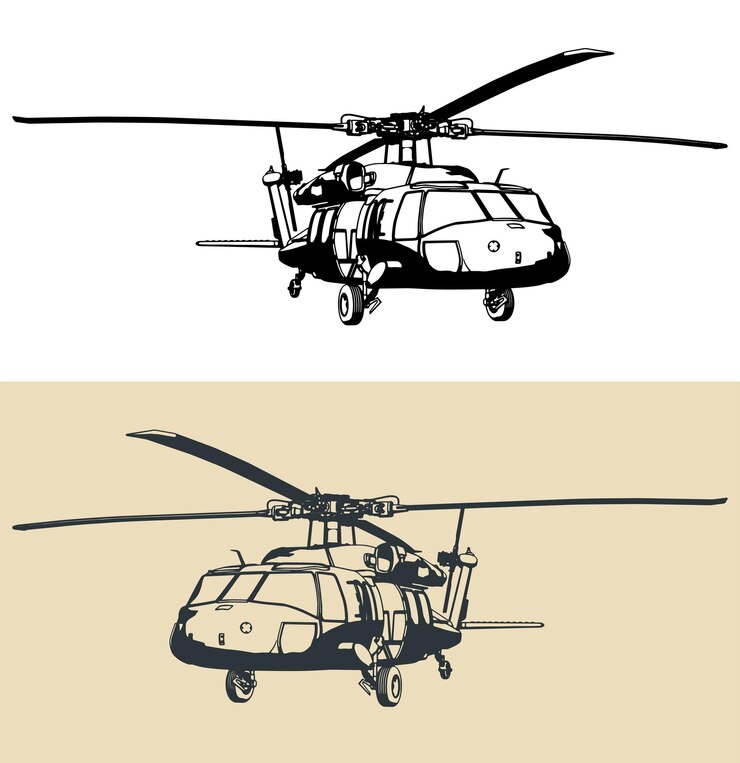 Vector ilustración de un helicóptero