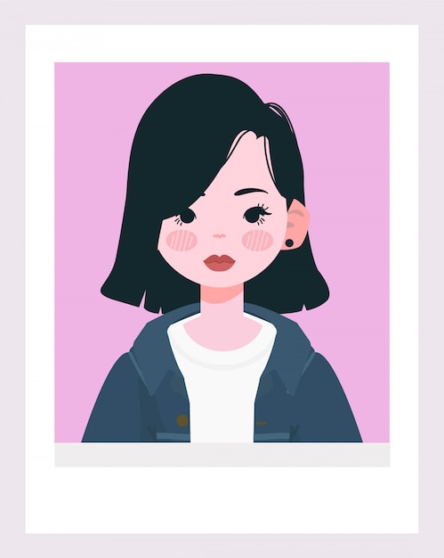 Vector ilustración hermosa chica blanca.