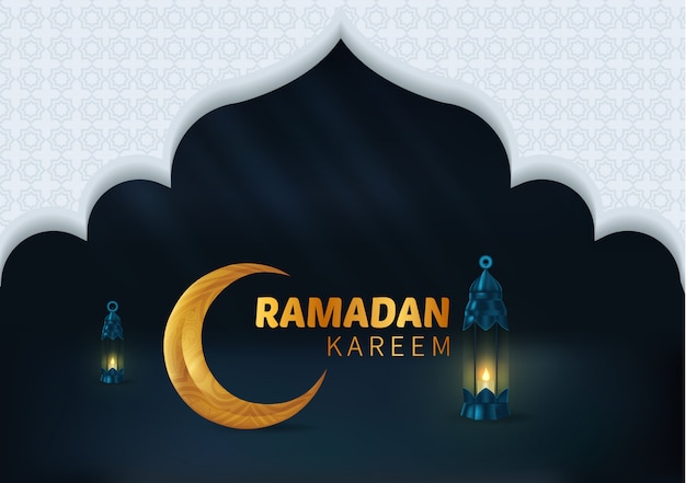 Vector ilustración hermosa feliz del fondo de ramadan kareem