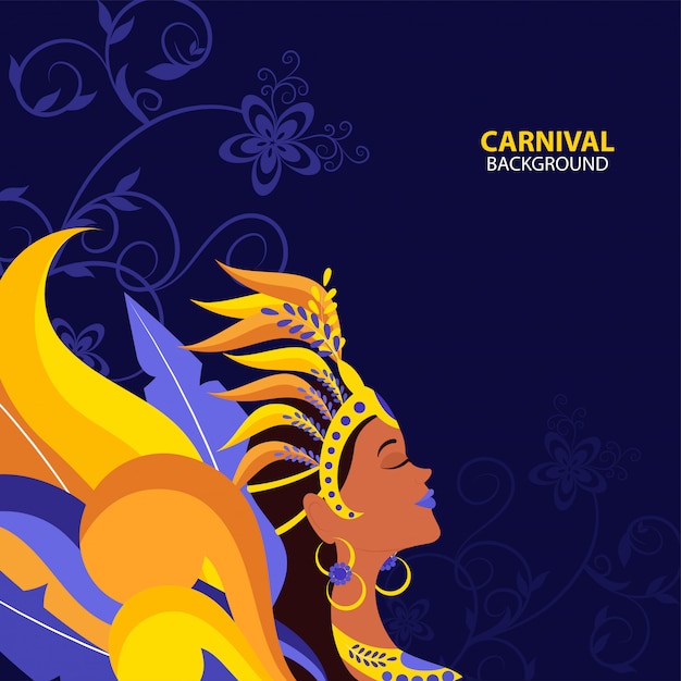 Ilustración de hermosa mujer en carnaval