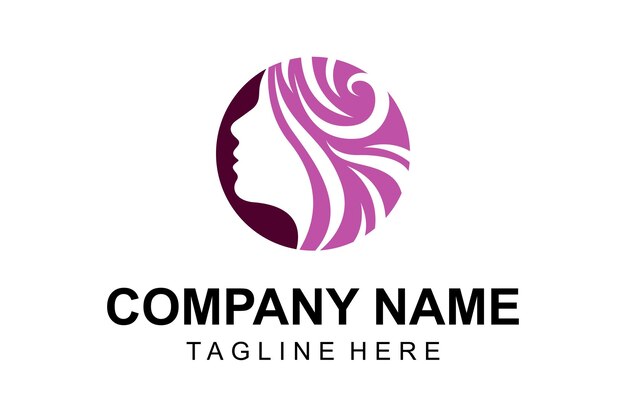 Ilustración hermosa mujer silueta signo logotipo diseño