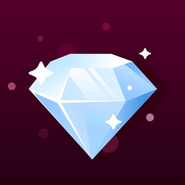 Vector ilustración de un hermoso diamante brillante