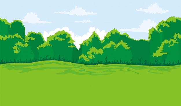 Vector ilustración del hermoso paisaje de la mañana