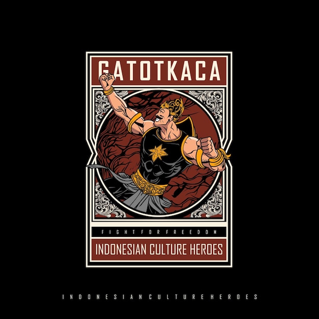 Vector ilustración de héroes de la cultura de gatotkaca, formato listo eps 10