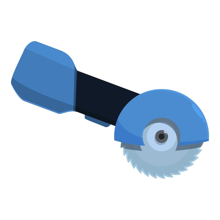 Vector ilustración de la herramienta eléctrica de la máquina de corte de molino de ángulo azul