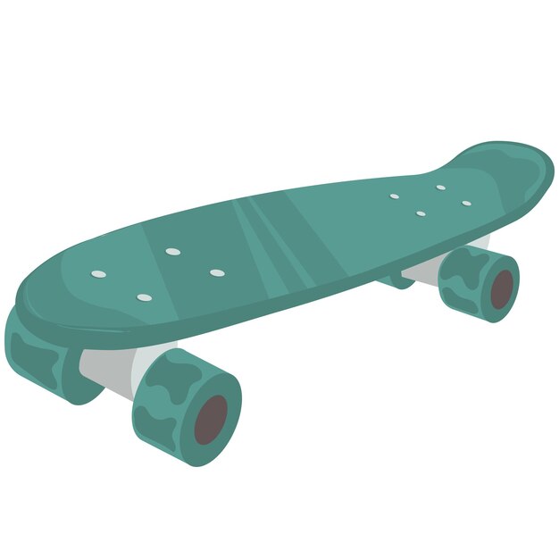Ilustración de las herramientas clásicas retro de skateboard