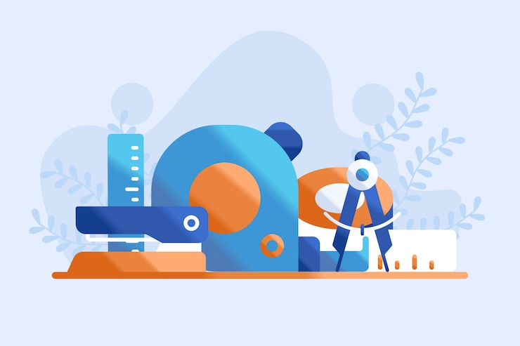 Vector ilustración de herramientas de papelería
