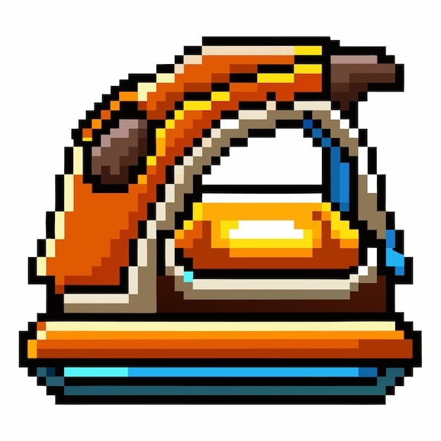 Ilustración de hierro de vapor de Pixel Art Retro para el diseño vintage