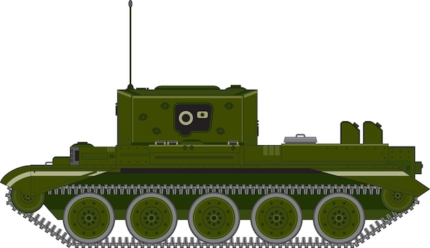 Ilustración de la historia militar del tanque del ejército de dibujos animados