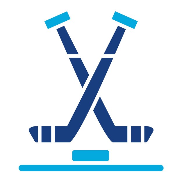 Ilustración de hockey sobre hielo en dos tonos