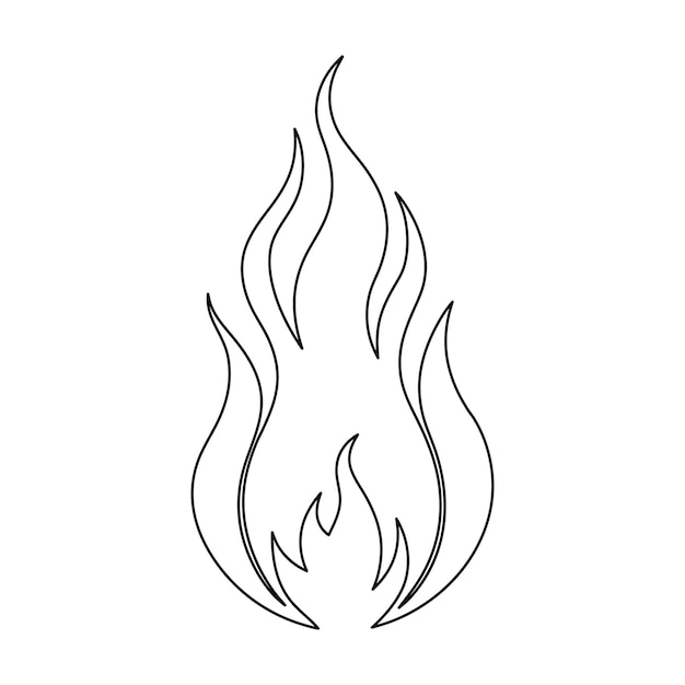 Ilustración de hoguera de una sola línea continua Dibujo de contorno minimalista
